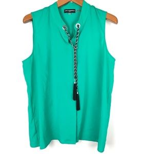 Karl Lagerfeld Green Flowy Sleeveless Blouse XL
